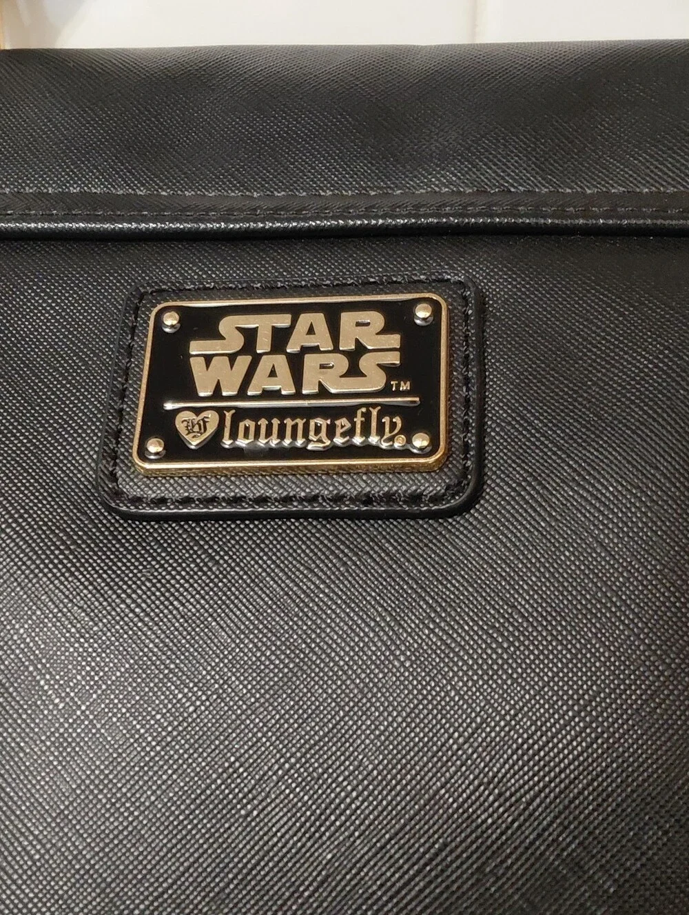 Cool Loungefly Star Wars Black Faux Leatherl Purse Gold Rule the Galaxy